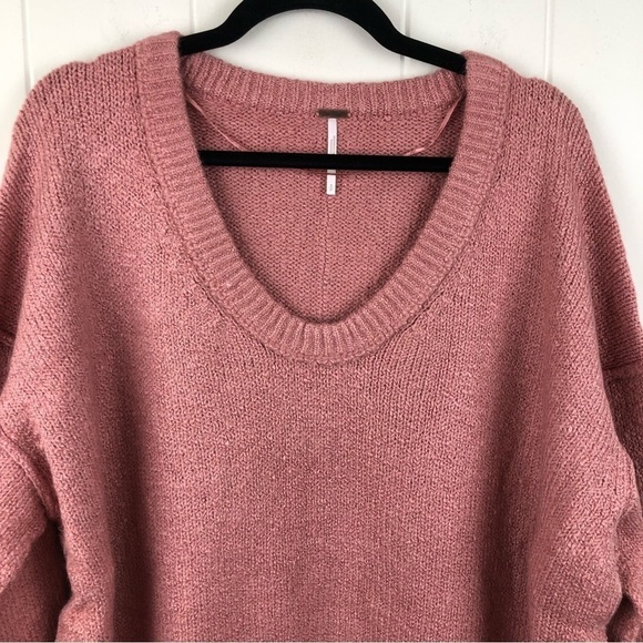Free People Womens Sweater Brookside Tunic Oversized Pink Alpine Rose Small - Picture 6 of 12